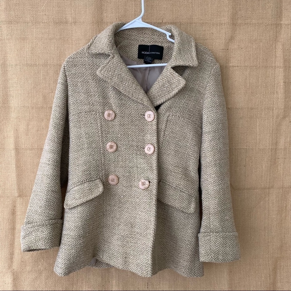 Moda International Winter Peacoat Jacket Women’s Size Small Wool Blend